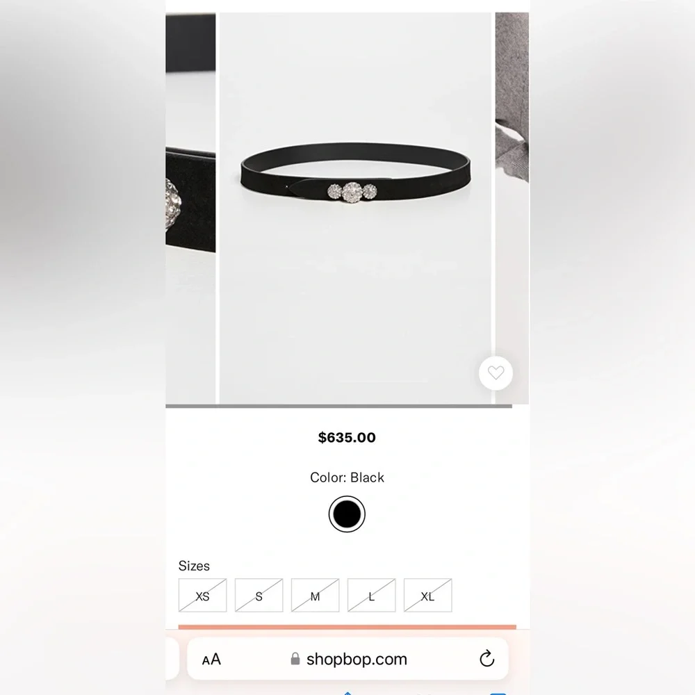 Isabel Marant Tabora Evening Strass Black Belt Size70 $635 - Picture 6 of 6